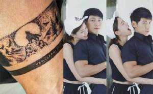 “เพชรจ้า” สักชื่อ “นิวเคลียร์” ไว้ที่แขนเป็นของขวัญวันครบรอบ 6 ปี