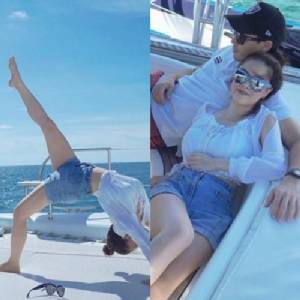 “ลีเดีย” ดวง “แมทธิว” พักผ่อนโชว์โยคะท่ายากบนเรือยอชต์