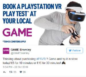 "GAME" แจงเหตุทำไมต้องเก็บเงินค่าทดลองเล่น "เพลย์สเตชัน วีอาร์"