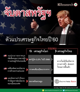 ตัวแปรเศรษฐกิจไทยปี 60 หลัง “ทรัมป์” นั่งแท่นผู้นำสหรัฐฯ