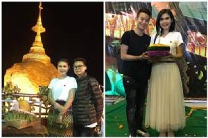 มุ้งมิ้งตัวติดกัน "ฝน ธนสุนทร" กับสาวหล่อผู้จัดการ "เอ"