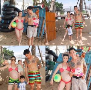 แซบเวอร์!! “ฮารุ” อุ้มท้อง 8 เดือน ใส่ชุดบิกินีเที่ยวทะเลพัทยา