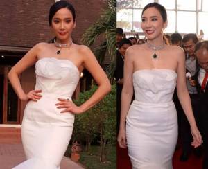 งดงามดุจนางพญา “อั้ม พัชราภา” สวมสร้อยเพชร 20 ล้าน ออกงานที่ สปป.ลาว