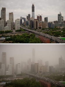 Dust storm blows across north China, flights cancelled