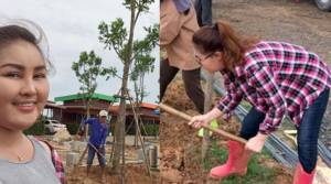 ฟิตเต็มที่! ลูกทุ่งยอดกตัญญู “หญิงลี” โหมลุยงานสร้างรีสอร์ตด้วยตนเอง