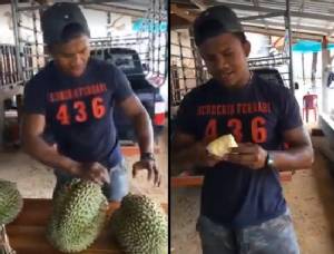 "บัวขาว" ปล่อยพลังฉีกทุเรียนโชว์ (คลิป)