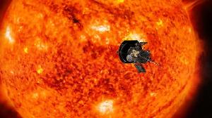 ภาพจำลองเหตุการณ์เมื่อยาน Parker Solar Probe เดินทางเข้าใกล้ดวงอาทิตย์ (AFP)