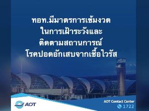 ทอท. มีมาตรการเข้มงวด ติดตามเฝ้าระวัง "โรคปอดอักเสบจากเชื้อไวรัส" จากอู่ฮั่น ทั่วท่าอากาศยานหลัก 6 แห่งในไทย