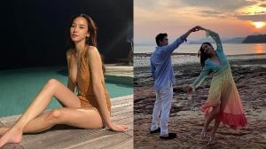 "อั้ม" แหวกเต้ารับลมร้อน โชว์เต้นรำริมทะเลกับ "ไฮโซพก" สุดหวาน