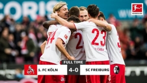 "โคโลญจ์น" คืนฟอร์มถล่ม "ไฟรบวร์ก" 4-0 ทิ้งโซนตกชั้น 6 แต้ม
