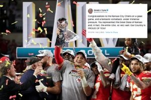 "ทรัมป์" โชว์เปิ่นทวิตอวย "ชีฟส์" แชมป์ NFL ผิด