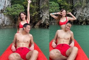 หวานปนแซ่บ“จิ๊บ ปกฉัตร” ควงแฟนหนุ่ม “บอส พุทธิพงษ์” สวีตกลางทะเล