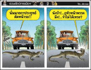เหี้ยเดินตัดหน้ารถ