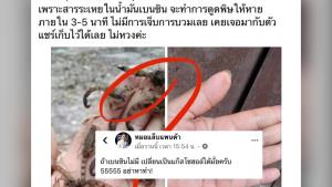 หมอแล็บ ยัน “อย่าหาทำ” ใช้น้ำมันเบนซินทาถอนพิษ สัตว์มีพิษกัดต่อย