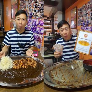 อึ้ง-ทึ่ง-อิ่ม! คนไทยคนแรก พิชิตข้าวแกงกะหรี่จานยักษ์ 6 กก.เร็วสุดในไทยเพียง 11.38 นาที