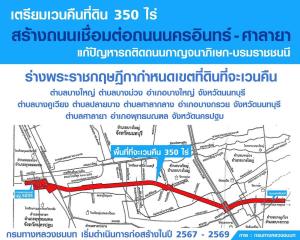 ครม.อนุมัติ พ.ร.ฎ.เวนคืน 350 ไร่ ผุดถนนสายใหม่ “นครอินทร์-ศาลายา” แก้รถติดวงแหวนฯ-บรมราชชนนี