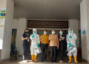 “พีรพัฒน์” ให้บริการฉีดพ่นน้ำยาฆ่าเชื้อ เสริมความปลอดภัยในงานเทศกาลกินปลาทูที่แม่กลอง