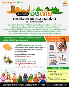 Thaitrade.com ชวน ผปก.เจาะตลาดอินเดียผ่านช่องทางเจรจาออนไลน์