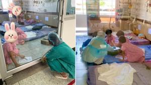 เป็นทุกอย่างให้เธอแล้ว! หมอ-พยาบาล รพ.มหาสารคาม รับบทคุณครูสอนหนังสือเด็กๆ ติดโควิด