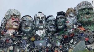 ประติมากรรม Mount Recyclemore ใบหน้าของผู้นำ G7 สร้างจากขยะอิเล็กทรอนิกส์