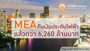 MEA คืนเงินประกันไฟฟ้าแล้วกว่า 6,260 ล้านบาท