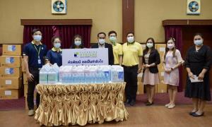 PRAPAT  ส่งมอบเจลแอลกอฮอล์ ป้องกันโควิด-19 ให้แก่ ม.ราชภัฏเพชรบุรี