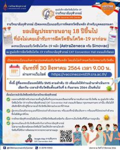 ราชวิทยาลัยจุฬาภรณ์ เปิดจองฉีดวัคซีนหลัก “แอสตร้าเซนเนก้า-ซิโนแวค” เข็มแรก บุคคลธรรมดา 30 ส.ค.นี้ ลงทะเบียนผ่านเว็บไซต์