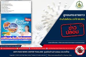 ข่าวปลอม อย่าแชร์! ลูกอมกระชายขาว ต้านไวรัสโควิด-19 ได้ 99.99%