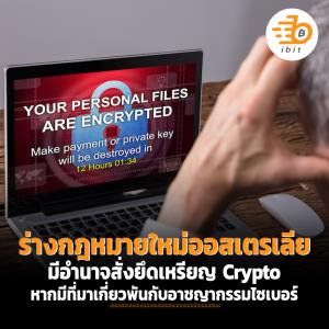 ร่างกฎหมายใหม่ออสเตรเลียมีอำนาจสั่งยึดเหรียญ Crypto หากมีที่มาเกี่ยวพันกับอาชญากรรมไซเบอร์