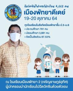 เมืองพัทยานัดฉีดไฟเซอร์ให้เด็ก 4,662 คน 19-20 ต.ค.เตรียมพร้อมเปิดเทอม