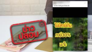 ข่าวปลอม! รัฐบาล เก็บภาษี 30% สำหรับบุคคลที่ไม่มีสามี