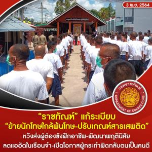 “กรมคุก” ปรับระเบียบย้ายนักโทษ ลดแออัด-พัฒนาพฤตินิสัย