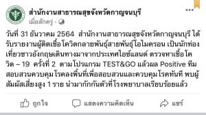 จ.กาญจน์พบชายเมืองผู้ดีติดโอมิครอนแล้ว 1 ราย เผยมางานแต่งเพื่อน