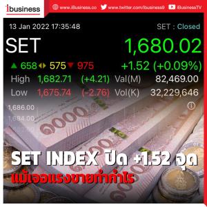 SET INDEX ปิด +1.52 จุด แม้เจอแรงขายทำกำไร
