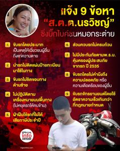 แจ้ง 9 ข้อหา สิบตำรวจตรี นรวิชญ์ ซิ่งบิ๊กไบค์ชนหมอกระต่าย