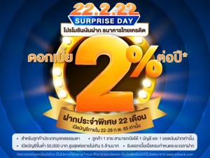 ธ.ไทยเครดิตฯ จัดเต็มส่งเงินฝากประจำพิเศษ 22 เดือน ดอกเบี้ยสูง 2%