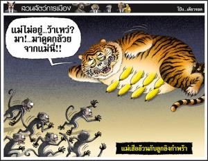 แม่เสืออ้วนกับลูกลิงกำพร้า
