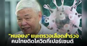 "หมอยง" แนะตรวจเลือดสำรวจคนไทย ติดโควิด-19 ไปแล้วเท่าไร กี่เปอร์เซ็นต์