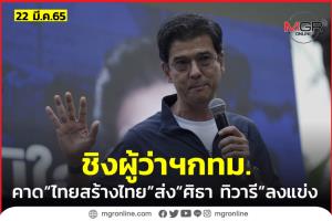 “ไทยสร้างไทย” ส่ง “ศิธา ทิวารี” ลงชิงเก้าอี้ผู้ว่าฯ กทม.