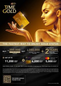 การบินไทยจัดแพกเกจ “Time to Gold” เครดิตเงินสุดพิเศษ สมาชิกบัตรทอง