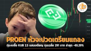 PROEN หัวจะปวดเตรียมแถลงทุ่มงบซื้อ KUB 2.5 แสนเหรียญ ทุนเฉลี่ย 291 บาท ล่าสุด -65.29%