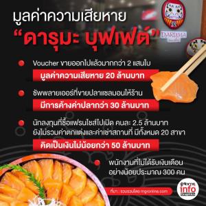 มูลค่าความเสียหาย “ดารุมะ บุฟเฟต์”