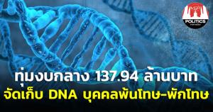 ครม.ทุ่มงบกลาง 137.94 ล.โครงการจัดเก็บ DNA บุคคลพ้นโทษ พักโทษ จากเรือนจำ-ทัณฑสถาน