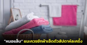 “หมอแล็บแพนด้า” แนะควรซักผ้าเช็ดตัวสัปดาห์ละครั้ง เพื่อลดการสะสมของเชื้อโรค