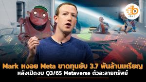 Mark หงอย Meta ขาดทุนยับ 3.7 พันล้านดอลลาร์ หลังเปิดงบ Q3/65 - Metaverse ตัวละลายทรัพย์