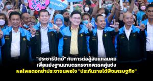 "ประชาธิปัตย์" กับการต่อสู้อันแหลมคมเพื่อแย่งฐานเกษตรกรจากพรรคคู่แข่ง ผลโพลตอกย้ำประชาชนพอใจ "ประกันรายได้พืชเศรษฐกิจ"