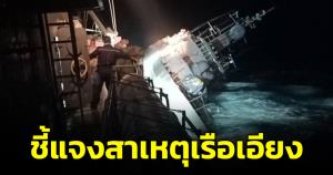"โฆษกทัพเรือ" เผย น้ำทะเลเข้าเครื่องทำไฟฟ้าดับ และคลื่นลมแรงทำเรือเอียง