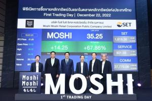 MOSHI ปิดเทรดวันแรกเหนือจอง  52.38 %
