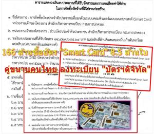 ปค.ทุ่ม 166 ล้าน จัดซื้อบัตร “Smart Card” ปี 66 เพิ่ม 8.5 ล้านใบ คู่ขนานคนไทยลงทะเบียน “บัตรฯ ดิจิทัล” 60 ล้านไอดี