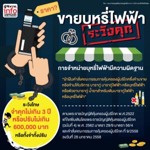 ขายบุหรี่ไฟฟ้า ระวังคุก